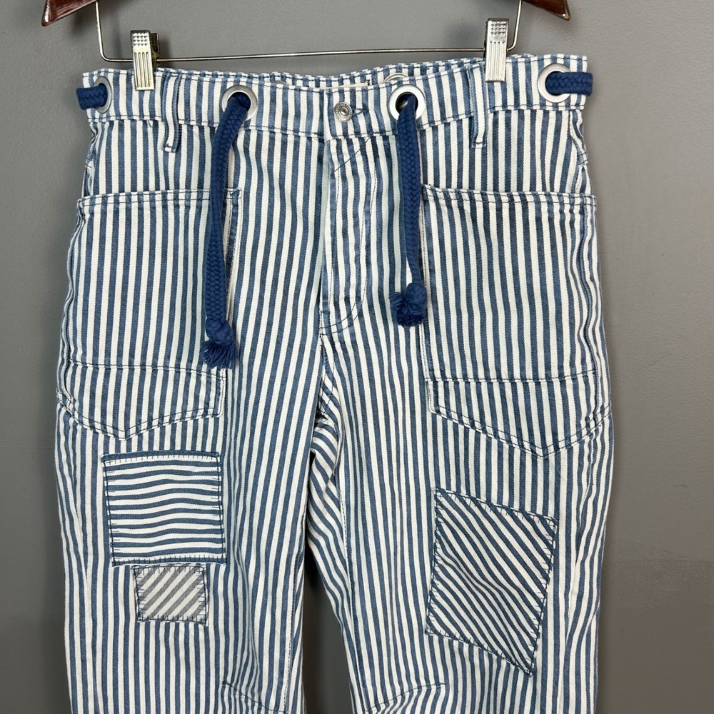 Free People We The Free Barrel Pants 29 Stripe Cargo Baggy Patchwork Painter - Picture 3 of 11